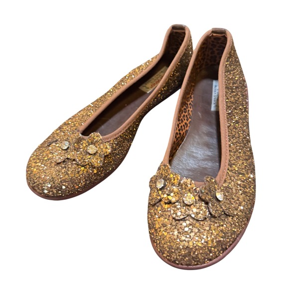 Servino Glitter Flats Rhinestone Flower Embellished Ballet Shoes Size 38 7.5‎ US - Picture 7 of 16